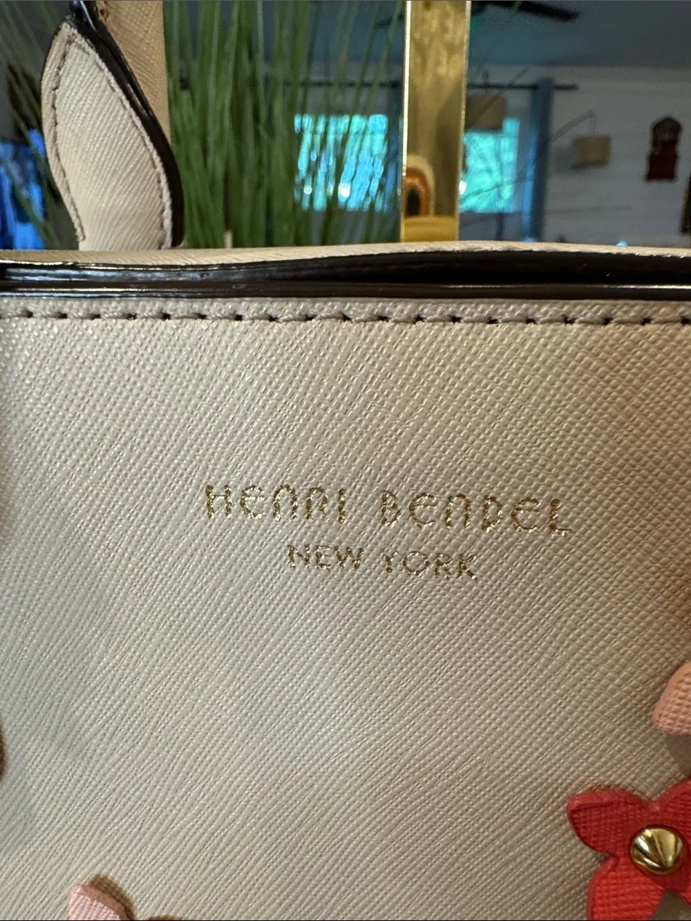 Henri Bendel West 57th Floral Applique Satchel / Tote Bag